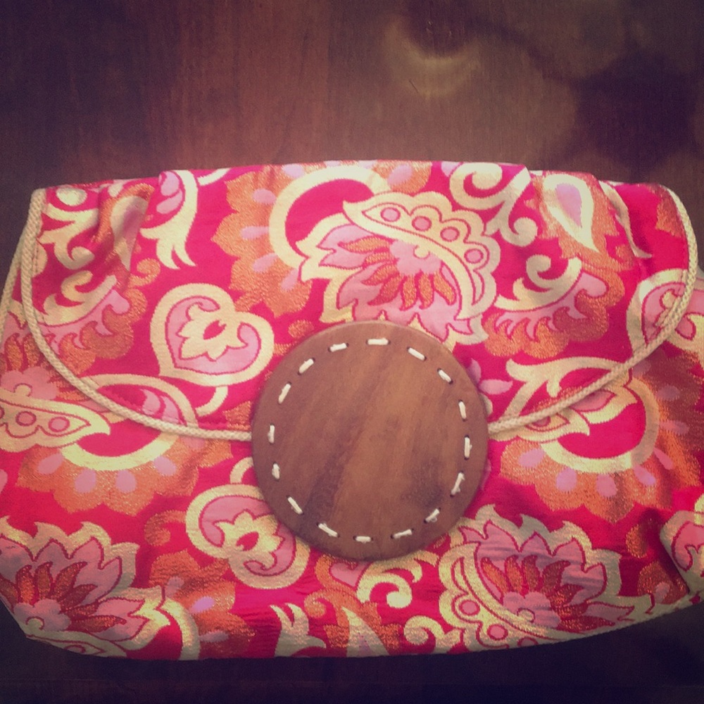 Hot Pink and Gold clutch